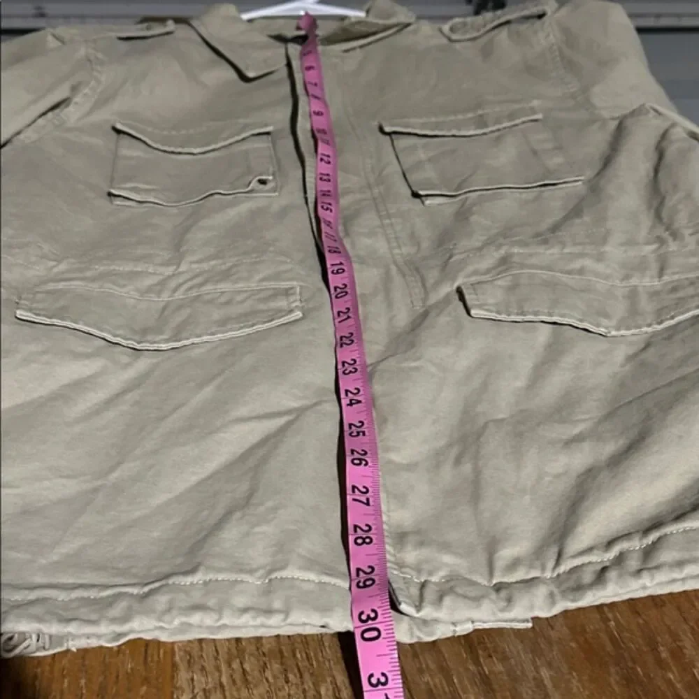 Gap Utility Military Canvas Jacket Boys Youth XXL Pockets Collard Khaki Lined